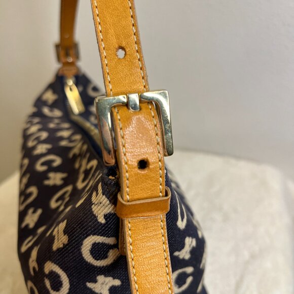 Celine Macadam C Blue Canvas Shoulder Bag - Picture 11 of 16